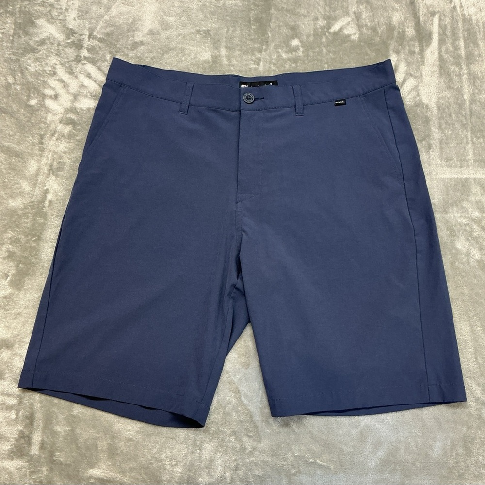 Travis Mathew Shorts Mens 38 Blue Golf Performance Stretch Chino Flat Front Tech